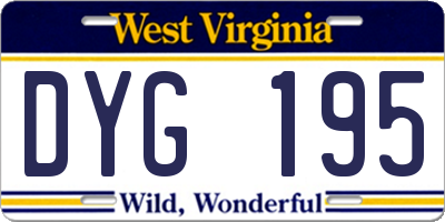 WV license plate DYG195