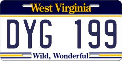 WV license plate DYG199