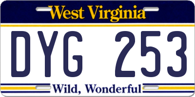 WV license plate DYG253