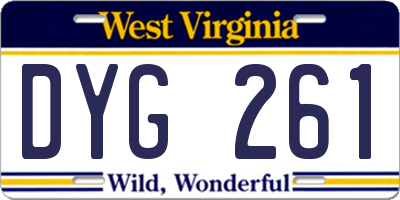 WV license plate DYG261