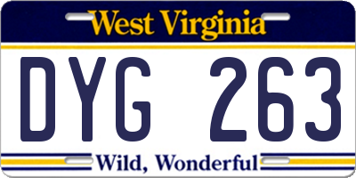 WV license plate DYG263