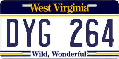 WV license plate DYG264