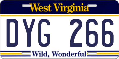 WV license plate DYG266