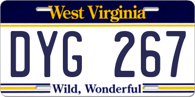 WV license plate DYG267