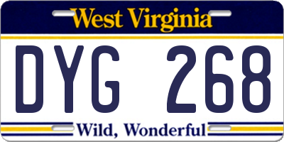 WV license plate DYG268