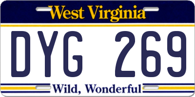 WV license plate DYG269