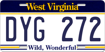 WV license plate DYG272