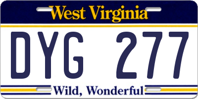 WV license plate DYG277