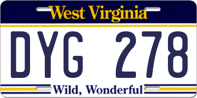 WV license plate DYG278