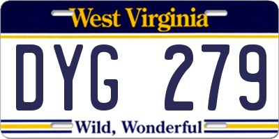 WV license plate DYG279