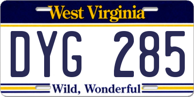 WV license plate DYG285