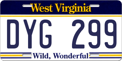 WV license plate DYG299