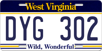 WV license plate DYG302