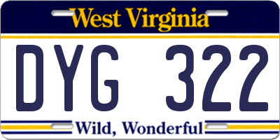 WV license plate DYG322