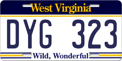 WV license plate DYG323