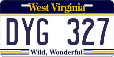 WV license plate DYG327