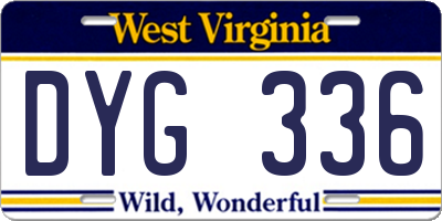 WV license plate DYG336