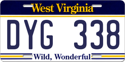 WV license plate DYG338