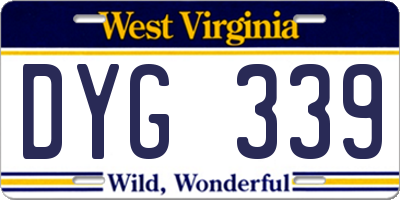WV license plate DYG339
