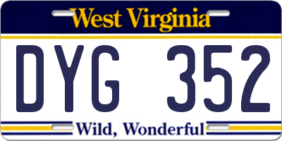 WV license plate DYG352