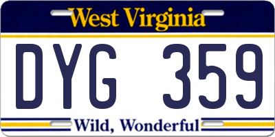 WV license plate DYG359