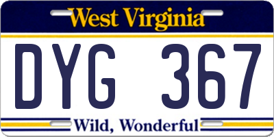 WV license plate DYG367