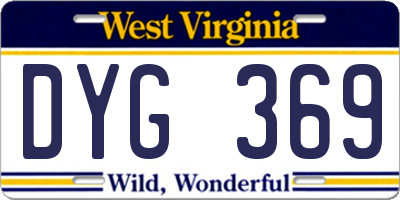 WV license plate DYG369