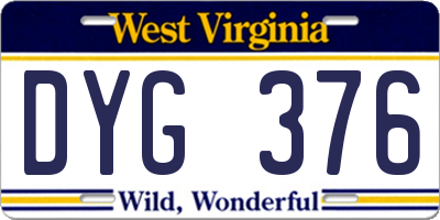WV license plate DYG376