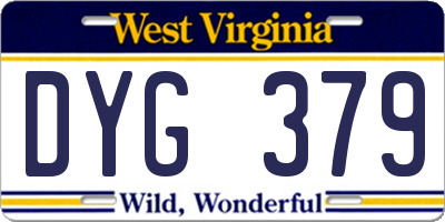 WV license plate DYG379