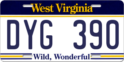 WV license plate DYG390