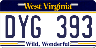 WV license plate DYG393