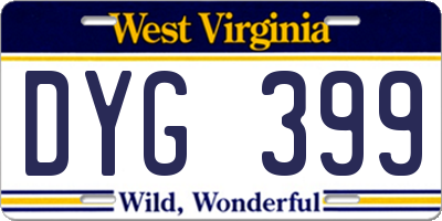 WV license plate DYG399