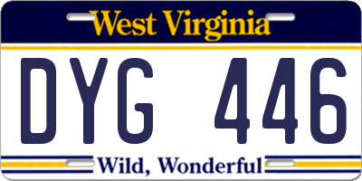 WV license plate DYG446