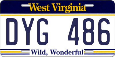 WV license plate DYG486