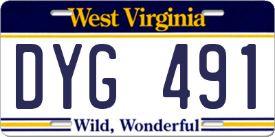 WV license plate DYG491