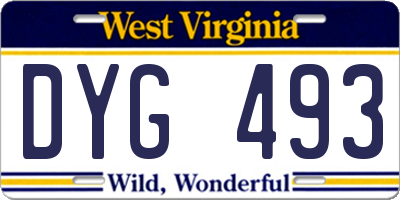 WV license plate DYG493