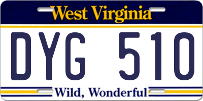 WV license plate DYG510