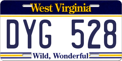 WV license plate DYG528