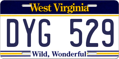 WV license plate DYG529