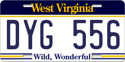 WV license plate DYG556