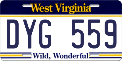 WV license plate DYG559