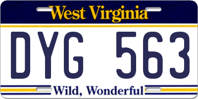 WV license plate DYG563