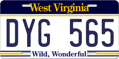 WV license plate DYG565