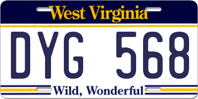 WV license plate DYG568