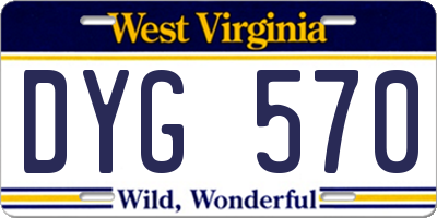 WV license plate DYG570