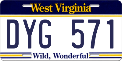 WV license plate DYG571
