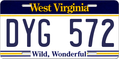 WV license plate DYG572