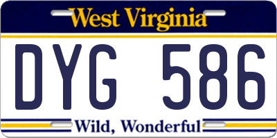 WV license plate DYG586