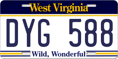 WV license plate DYG588
