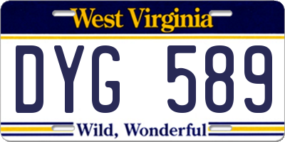 WV license plate DYG589